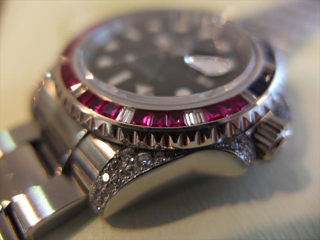 ロレックス ＧＭＴマスター Ref.116710LN 　アフターダイヤ