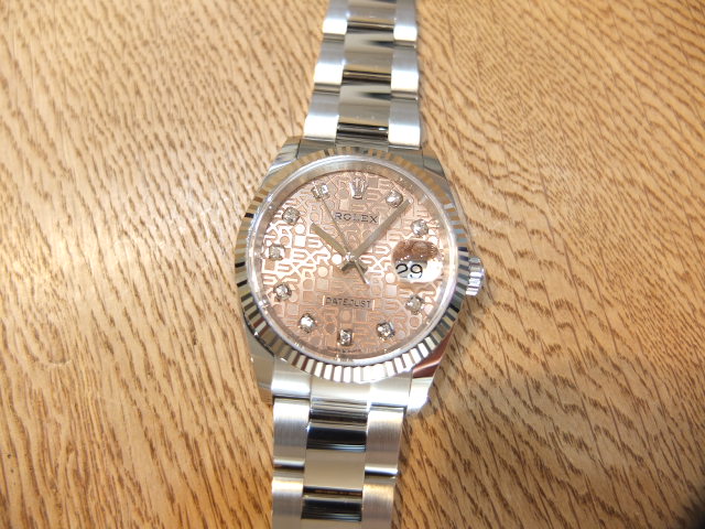 ロレックス　デイトジャスト　36mm　ピンクコンピューター10Pダイヤ　Ref.126234